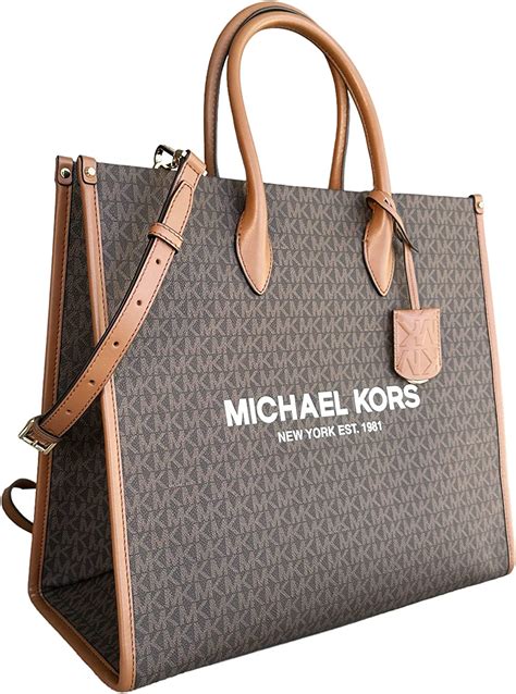 michael kors bags tan signature tote|Michael Kors mirella large tote.